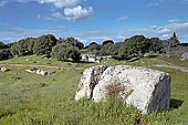 Selinunte Cave di Cusa. The quarry utilized for temple columns, today it is still possible to observe blocks and drums at different stages of preparation. 